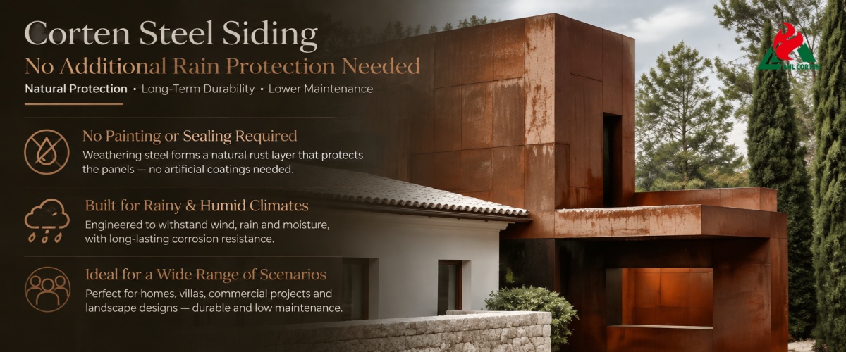 Weathering steel walls